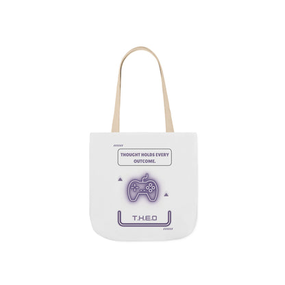 Aesthetic canvas tote bag with custom acrostic name art. Durable, eco-friendly reusable cotton bag featuring a personalized initial quote and minimalist design for sustainable everyday fashion.