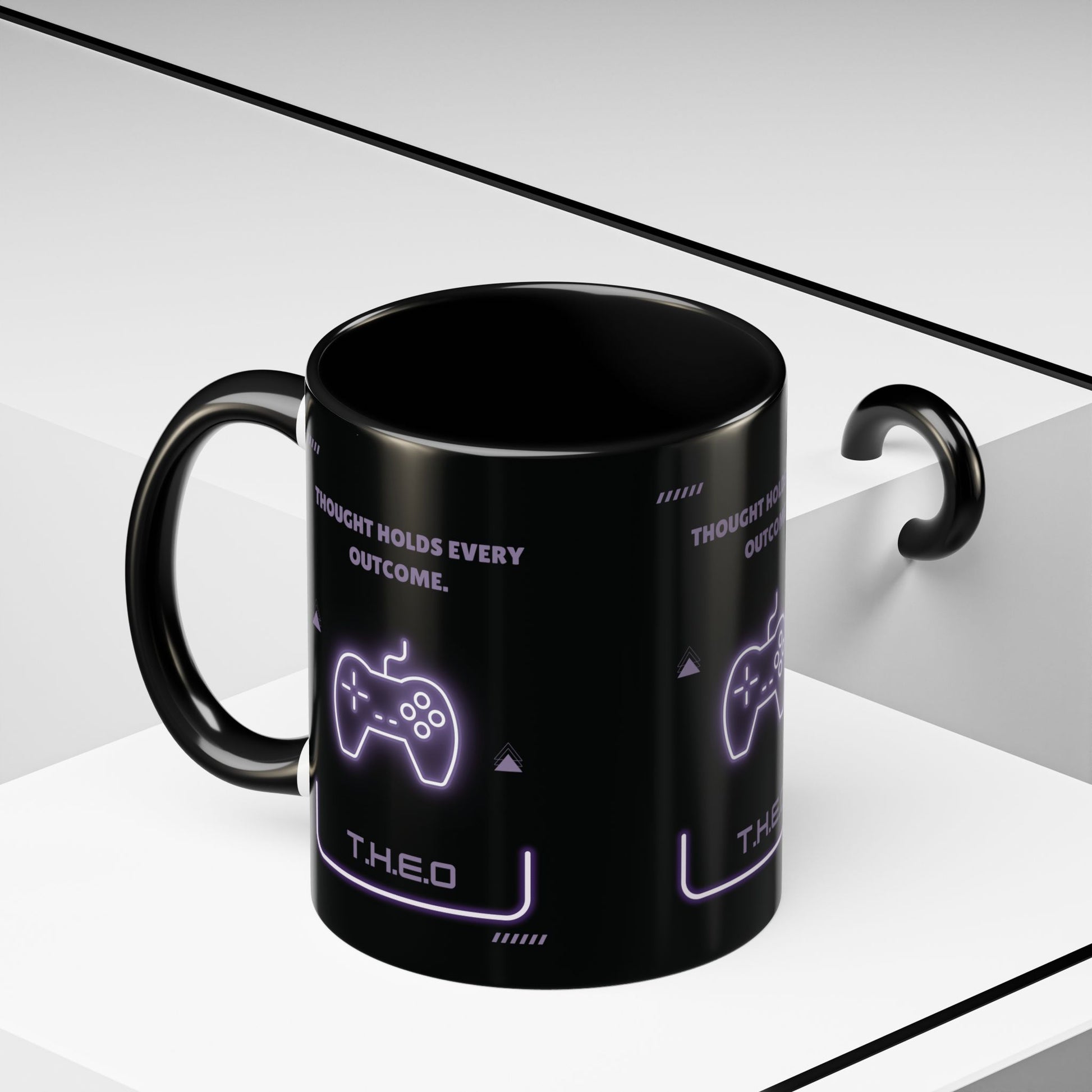 Custom acrostic name mug available in 11oz and 15oz. Features personalized name meaning art and power quotes on premium, dishwasher-safe ceramic. Perfect for office decor and meaningful gifts.