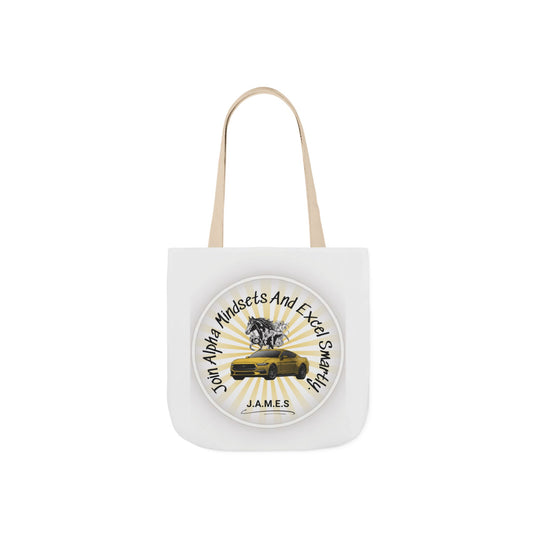Aesthetic canvas tote bag with custom acrostic name art. Durable, eco-friendly reusable cotton bag featuring a personalized initial quote and minimalist design for sustainable everyday fashion.