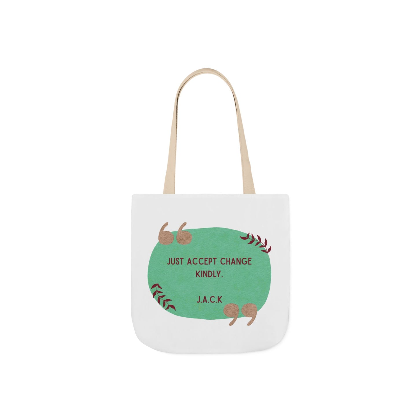 Aesthetic canvas tote bag with custom acrostic name art. Durable, eco-friendly reusable cotton bag featuring a personalized initial quote and minimalist design for sustainable everyday fashion.