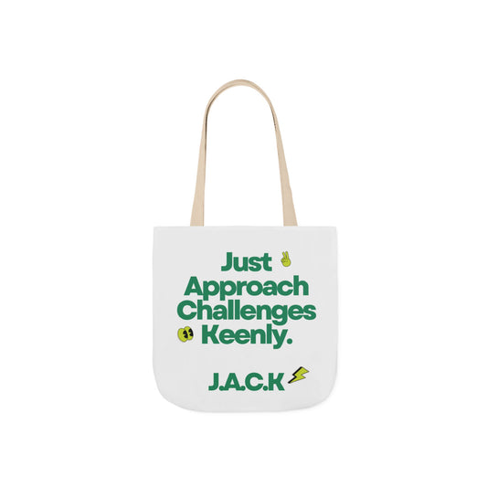 Aesthetic canvas tote bag with custom acrostic name art. Durable, eco-friendly reusable cotton bag featuring a personalized initial quote and minimalist design for sustainable everyday fashion.