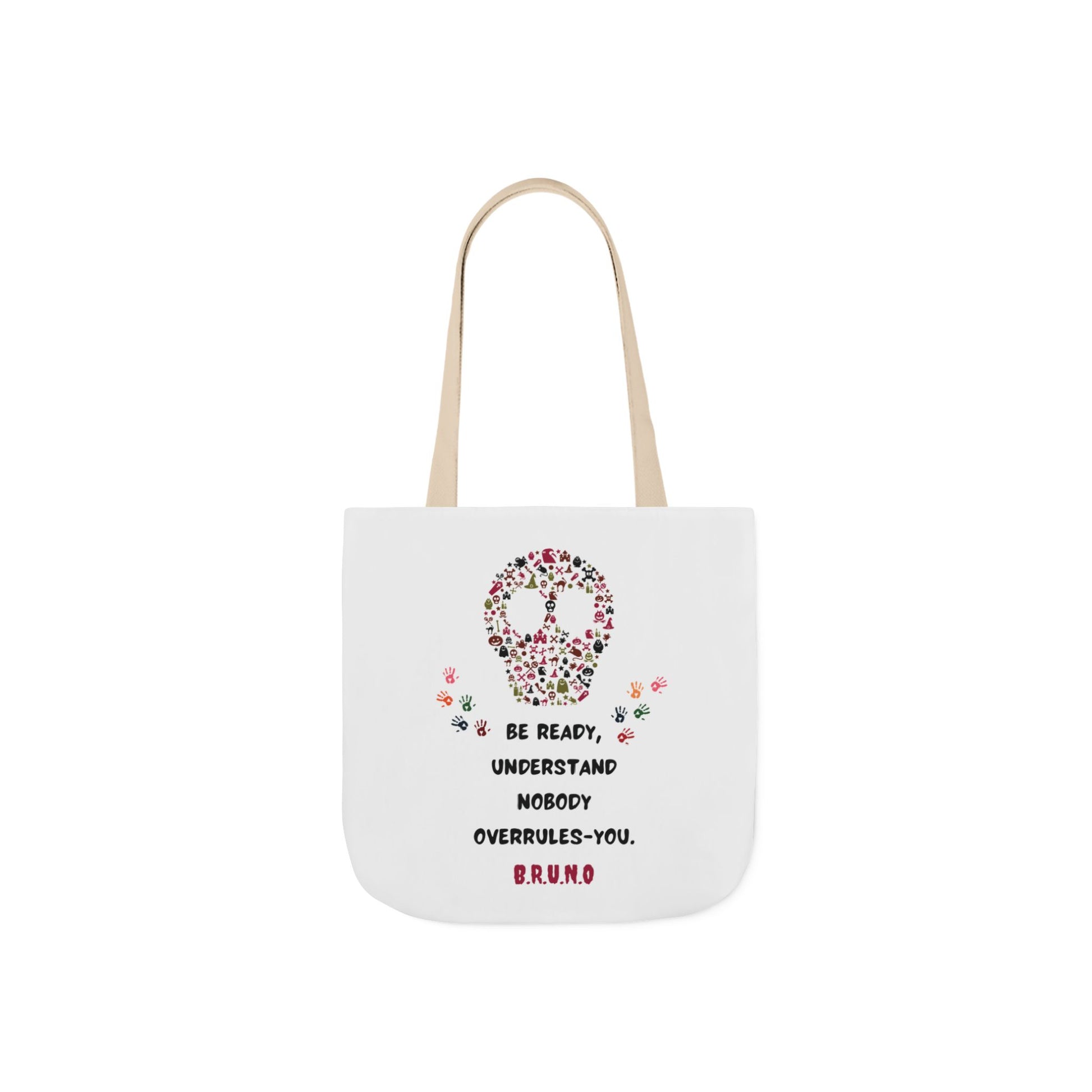 Aesthetic canvas tote bag with custom acrostic name art. Durable, eco-friendly reusable cotton bag featuring a personalized initial quote and minimalist design for sustainable everyday fashion.