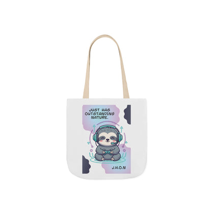 Aesthetic canvas tote bag with custom acrostic name art. Durable, eco-friendly reusable cotton bag featuring a personalized initial quote and minimalist design for sustainable everyday fashion.