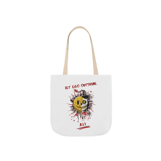 Aesthetic canvas tote bag with custom acrostic name art. Durable, eco-friendly reusable cotton bag featuring a personalized initial quote and minimalist design for sustainable everyday fashion.