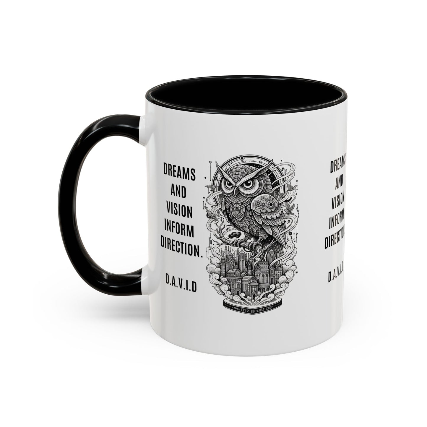H2 Aura personalized ceramic mug featuring a custom name initial quote and artistic portrait. A unique, high-quality gift that turns a name into a one-of-a-kind statement for daily use.